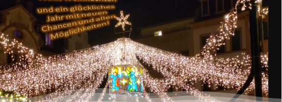 Weihnachtskarte mit Neujahrsgrüßen für 2025